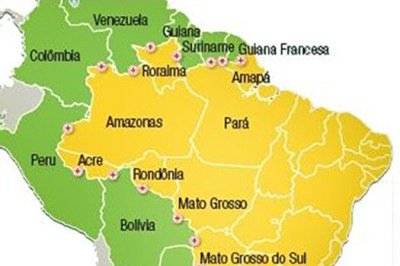 O Brasil tem 8.516.000 km². Um país de dimensões continentais que faz fronteira com 10 vizinhos da América do Sul: Uruguai, Argentina, Paraguai, Bolívia, Peru, Colômbia, Venezuela, Guiana, Suriname e Guiana Francesa (Departamento Ultramarino da França). -  (crédito: wikimedia commons )