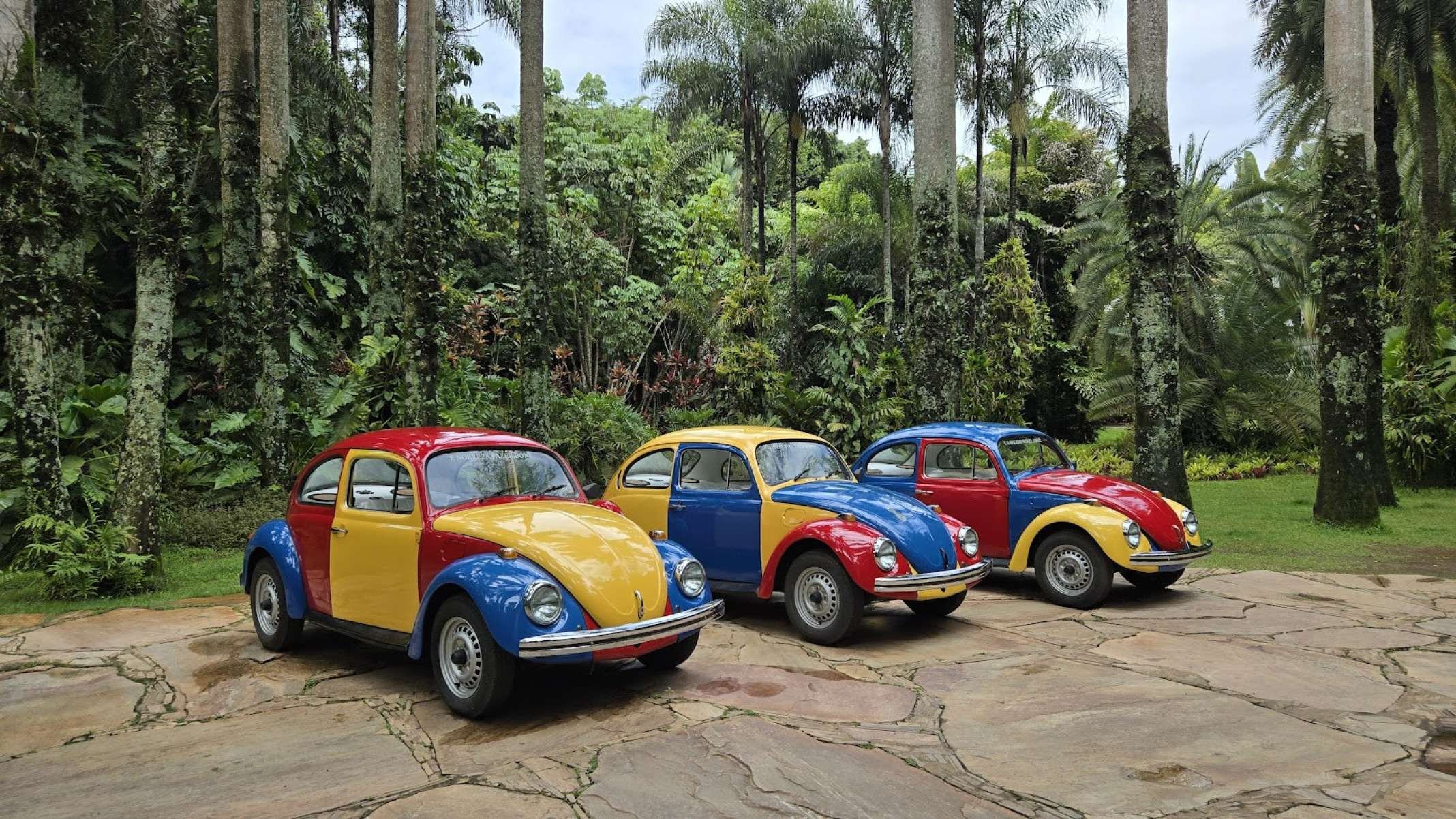 Os fuscas coloridos ( Obra Troca-troca do artista Jarbas Lopes) são sensação no maior museus a céu aberto da América Latina-Carlos Altman/EM