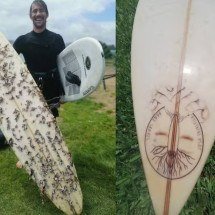 Surfista encontra prancha que ficou no mar por 18 meses e devolve ao dono