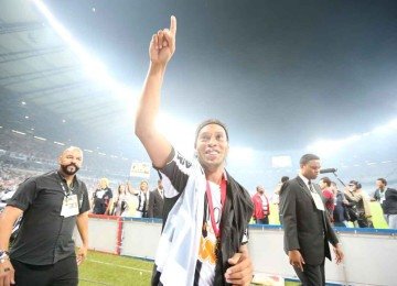 Ronaldinho Gaúcho ajudou a mudar o Atlético de patamar ao comandar a conquista da Copa Libertadores de 2013 -  (crédito: Alexandre Guzanshe/EM/D.A Press – 24/7/2013)