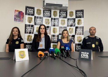 Coletiva dos agentes da PCMG sobre as investigações do caso de abuso sexual cometido pelo motorista de van escolar em Vespasiano -  (crédito: PCMG / Reprodução )