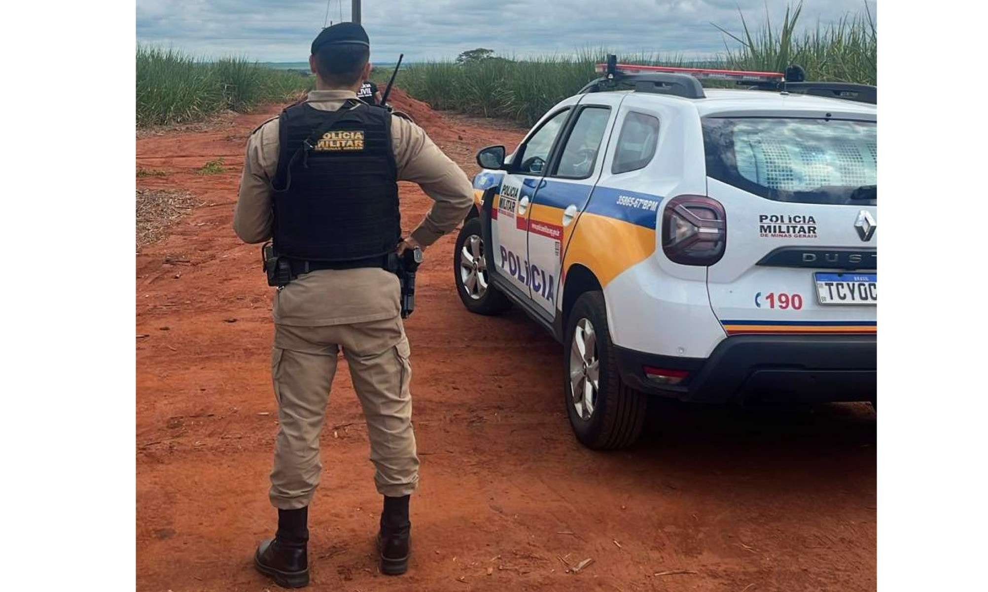 Homem morre após ser encontrado gravemente ferido e amordaçado em canavial - PMMG/Divulga&ccedil;&atilde;o