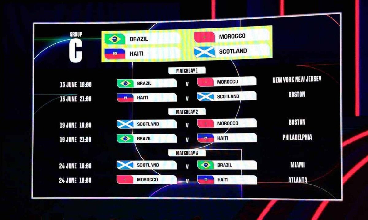 Brasil estreia contra Marrocos no dia 13 de junho, às 19h (de Brasília). Os times se enfrentam no Metlife Stadium, em New Jersey -  (crédito: Dan Mullan / GETTY IMAGES via AFP)