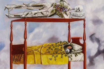 O quadro “El sueño (La cama)”, de 1940, de Frida Kahlo, foi leiloado na Sotheby’s por cerca de US$ 54 milhões, em Londres, tornando-se a obra mais cara já vendida de uma artista mulher. A venda, na noite de 20/11/2025n também bateu o recorde anterior da própria mexicana. -  (crédito: Divulgação )