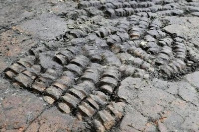 Uma fascinante descoberta arqueológica despertou o interesse de especialistas na Holanda, Enquanto faziam a renovação de um prédio histórico, eles encontraram um piso peculiar, datado do século 15, que incorpora ossos de animais em sua composição. -  (crédito: Divulgação/Equipe de arqueologia do Município de Alkmaar)