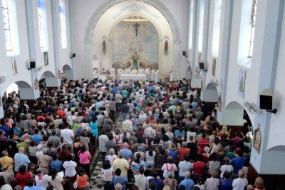  ...chegou a BH, com grande comemoração, nesta data, no santuário da Lagoinha  -  (crédito: Arquidiocese de BH/Divulgação)