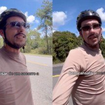 Após superar câncer, ciclista percorre 12 mil km com cachorrinha: ‘Vida com propósito’ - Montagem/Reproduc?a?o/@ociclistaviajante