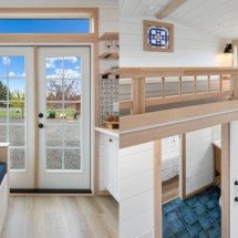 Parece magia! Microcasa de 26 m² tem banheira e até mezanino - Montagem/Divulgac?a?o/Spindrift Homes