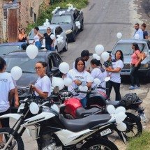 Carreata homenageia criança atropelada e morta por adolescente na Grande BH - Jair Amaral/EM/D.A. Press