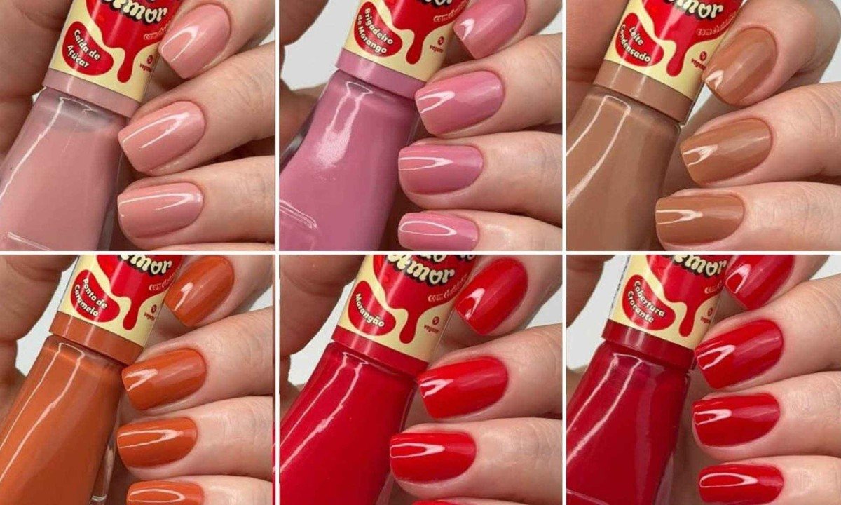 cores dos esmaltes Morangos do Amor
