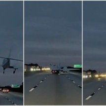 Avião faz pouso forçado sobre carro em rodovia - Reprodução/Redes sociais