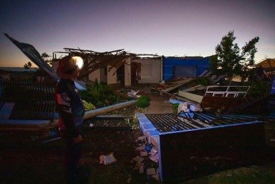Em novembro, um ciclone extratropical gerou um tornado que atingiu o Paraná, deixando seis mortos -  (crédito: AFP via Getty Images)