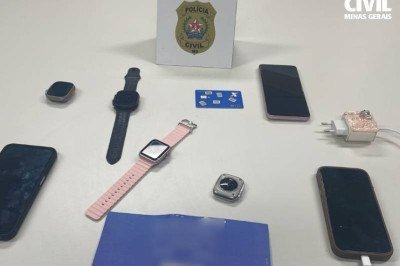 No momento da prisão, a equipe policial também apreendeu dispositivos eletrônicos  -  (crédito: Reprodução / PCMG )