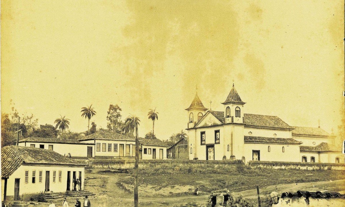 Largo da Matriz da Boa Viagem no Arraial do Curral del-Rei: referência na criação do povoado -  (crédito: Acervo do Museu Histórico Abílio Barreto)