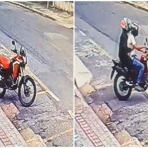 Dupla aparece em imagens registradas por uma câmera de segurança deixando o imóvel -  (crédito: Câmera de monitoramento/Reprodução)