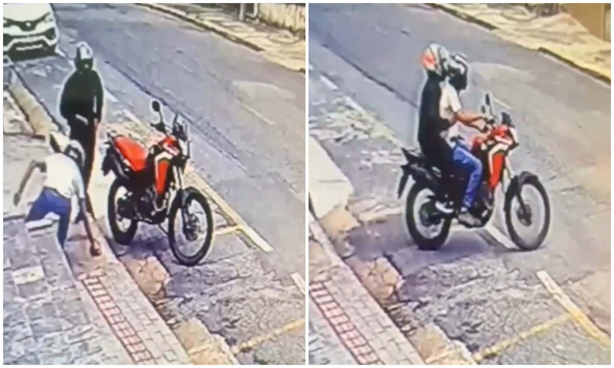 Dupla aparece em imagens registradas por uma câmera de segurança deixando o imóvel - (crédito: Câmera de monitoramento/Reprodução)