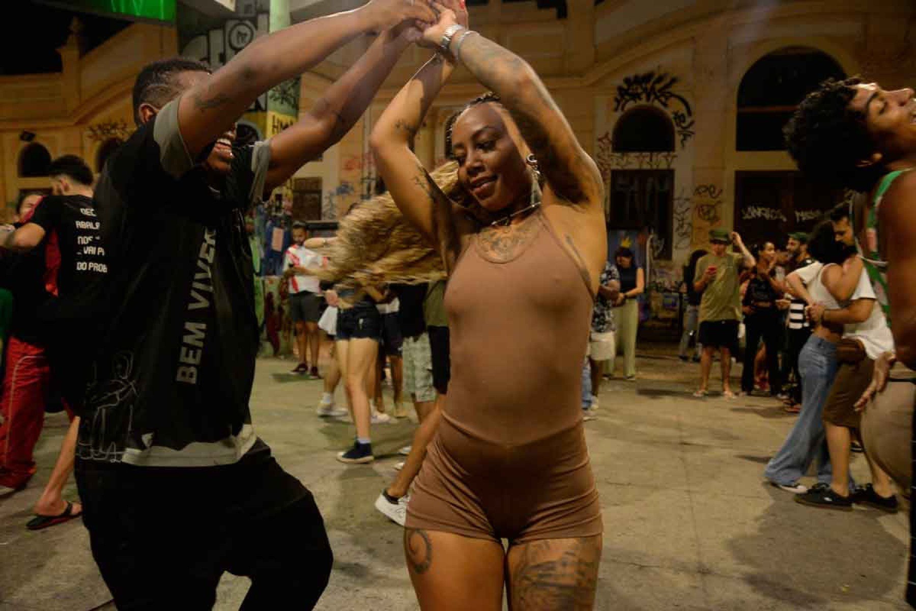 Morgana Ferreira revela que frequenta o evento praticamente toda quarta-feira e acrescenta que aprendeu a dançar forró com a avó - (crédito: Túlio Santos/EM/D.A Press)