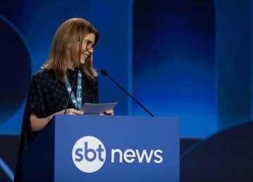 No lançamento do novo canal, a executiva Daniela Abravanel Beyruti afirmou que o SBT News é a realização do sonho de Silvio Santos e da empresa criada por ele -  (crédito: Rogério Pallatta/SBT)