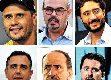 Simões, Cleitinho, Kalil, Pacheco, Falcão e Gabriel: com espaço aberto, políticos admitem entrar na briga
 -  (crédito: Reprodução)