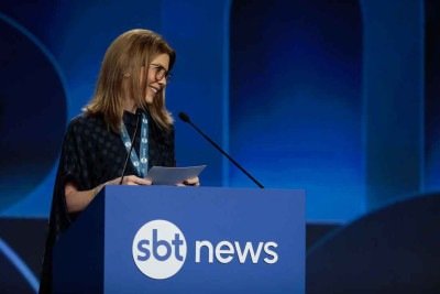 No lançamento do novo canal, a executiva Daniela Abravanel Beyruti afirmou que o SBT News é a realização do sonho de Silvio Santos e da empresa criada por ele -  (crédito: Rogério Pallatta/SBT)