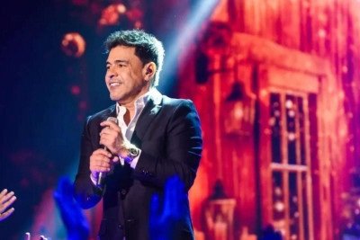 Zezé Di Camargo durante gravação do especial de Natal do SBT -  (crédito: Will Dias / Brazil News)