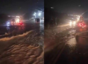 Chuva causa inundação e queda de árvores nas rodovias de MG
 -  (crédito: Redes sociais/reprodução)