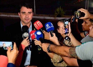 Pontuação de Flávio Bolsonaro em pesquisa embaralha cenário da direita nas urnas -  (crédito: Pablo Porciuncula/AFP – 11/9/25)