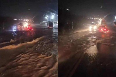 Chuva causa inundação e queda de árvores nas rodovias de MG
 -  (crédito: Redes sociais/reprodução)
