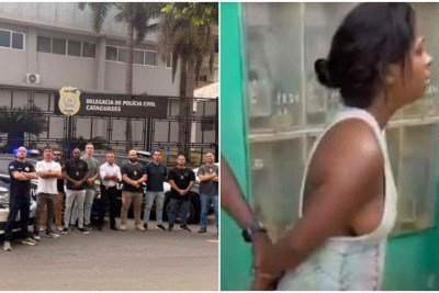 A sequestradora e o bebê foram encontrados na residência de familiares da investigada, no bairro Leonardo, em Cataguases -  (crédito: PCMG / Redes sociais)