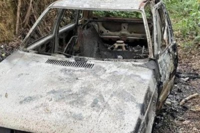 Carro da vítima foi incendiado -  (crédito: Reprodução)