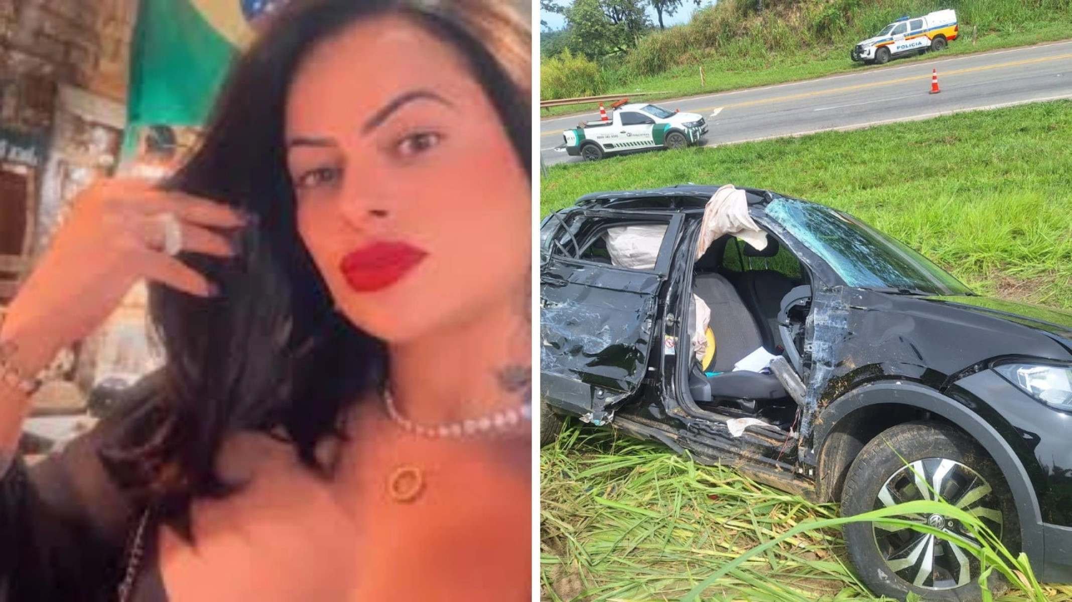 Homem mata mulher e simula acidente para ocultar feminicídio -  (crédito: ReproduÃ§Ã£o Redes Sociais e PMRv)