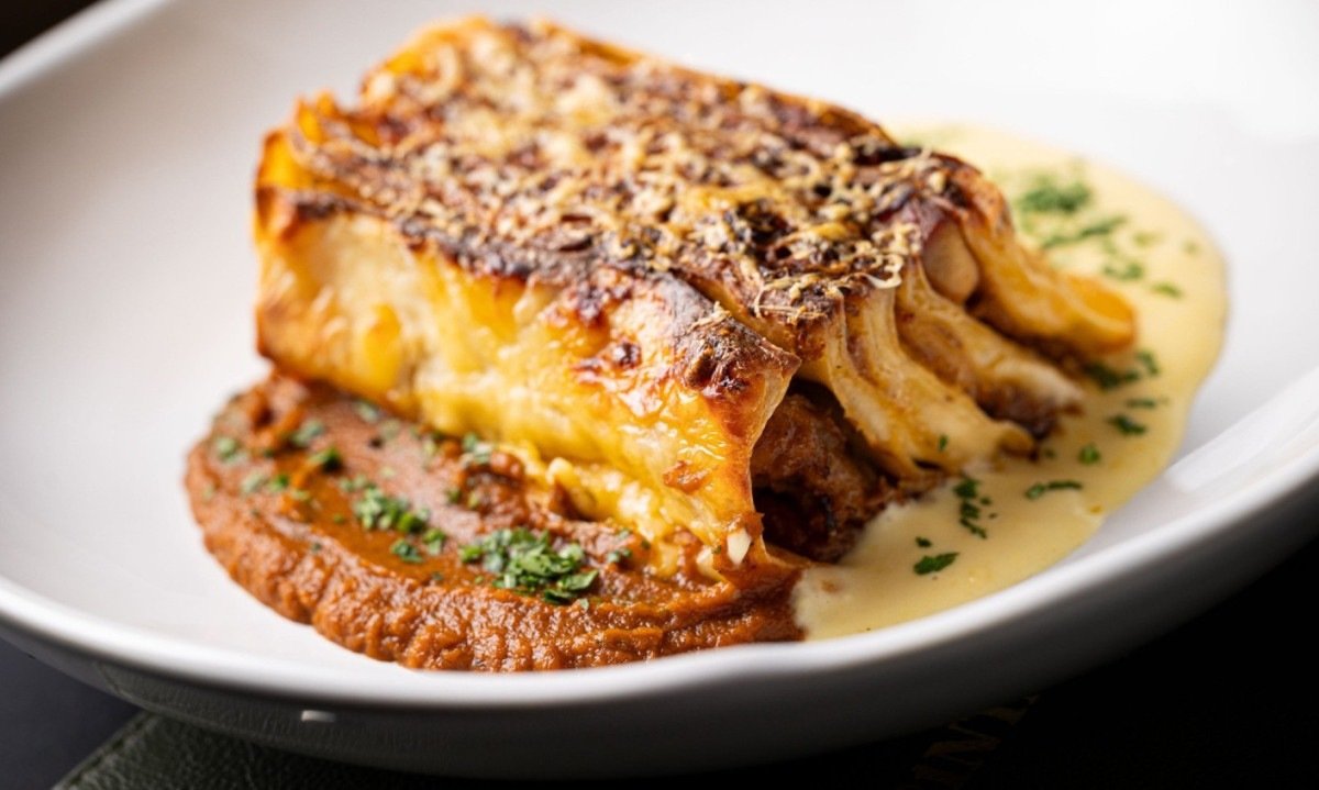 Lasanha pinga e frita que ser&aacute; servida no Coreto