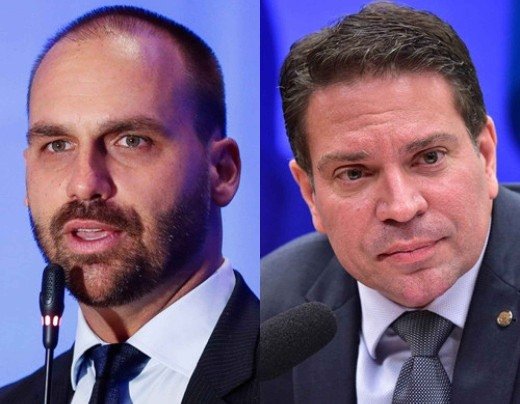 C&acirc;mara cassa mandatos de Ramagem e Eduardo Bolsonaro, que est&atilde;o nos EUA -  (crédito: Alan Santos/PR e Zeca Ribeiro/C&acirc;mara )
