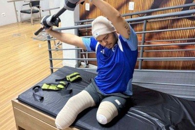 Gabriel de Faria, de 26 anos, teve partes das pernas amputadas ap&oacute;s acidente de carro  na Avenida Nossa Senhora do Carmo, no Bairro Sion, Regi&atilde;o Centro-Sul de BH, no dia 7 de setembro deste ano -  (crédito: Reprodu&ccedil;&atilde;o )