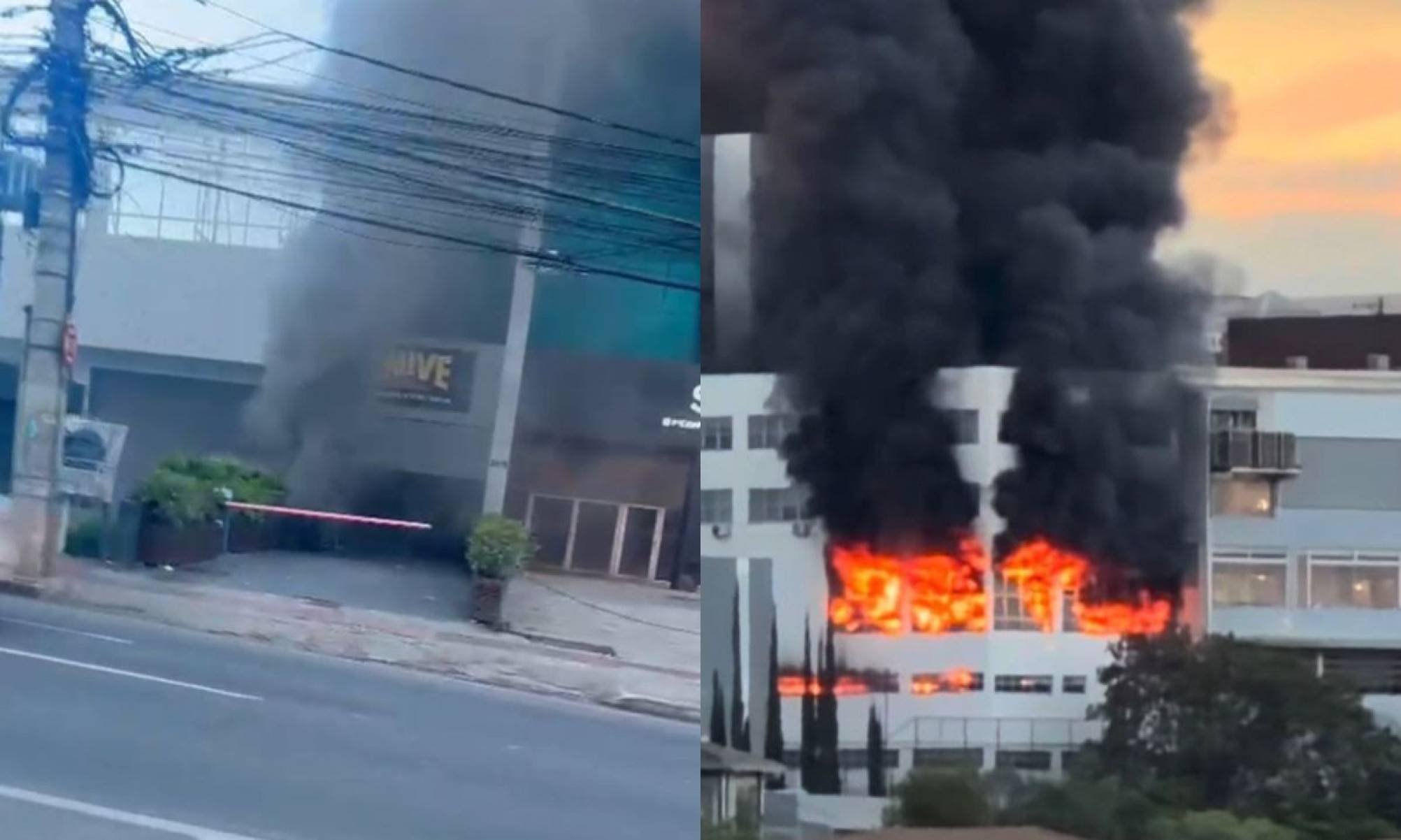 Incêndio atinge prédio comercial em Belo Horizonte