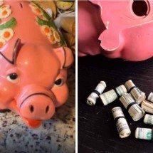 Mulher compra cofrinho em brechó e encontra 'fortuna' - Reprodução / TikTok