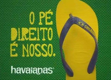 Campanha da Havaianas em 2014 tinha como mote 'o pé direito é nosso' -  (crédito: Reprodução / YouTube)