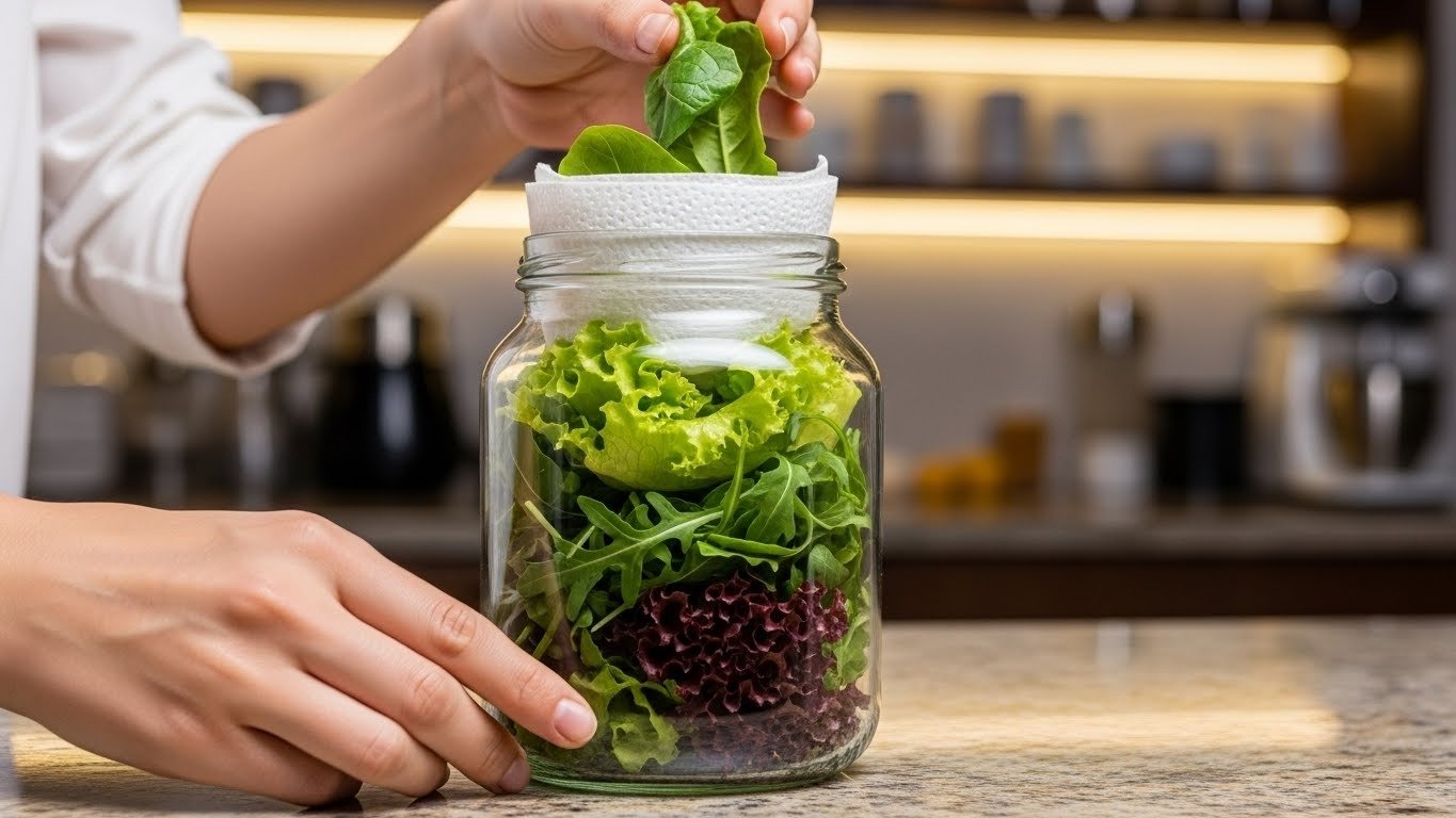 T&eacute;cnica simples com papel-toalha otimiza a conserva&ccedil;&atilde;o de folhas verdes, como alface e r&uacute;cula, na geladeira -  (crédito: Estado de Minas)