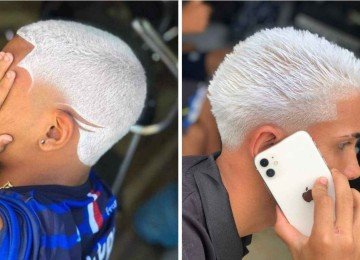 Cabelos platinados são tendência para o fim de ano, mas exigem cuidados e manutenção -  (crédito: TikTok / reprodução)