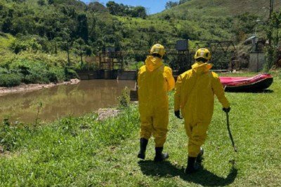 Corpo foi avistado por funcionários de uma usina hidrelétrica de Juiz de Fora -  (crédito: Divulgação/Corpo de Bombeiros)