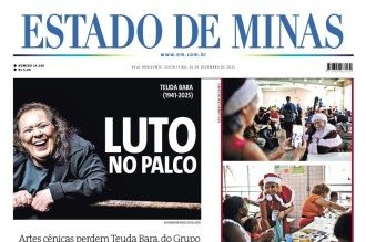 Confira a capa do Estado de Minas do dia 26/12/2025