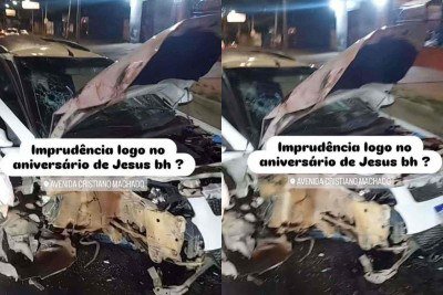 Vítimas que estavam na caminhonete foram socorridas por equipes do Samu e do Corpo de Bombeiros -  (crédito: Reprodução/Redes sociais)