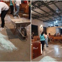 Vídeo: temporal causa danos a igreja matriz em Minas e mobiliza voluntários - Paróquia do Menino Jesus de Praga/Divulgação
