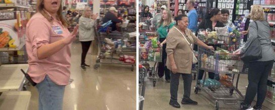 Clientes esperavam que iam passar mais tempo na fila, mas puderam levar as compras sem pagar -  (crédito: TikTok / reprodução)