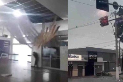 Chuva de meia hora provoca estragos em Patrocínio (MG) -  (crédito: Reprodução/Redes Sociais)