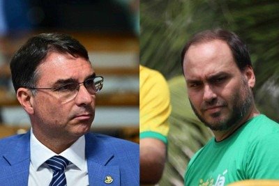 Flávio Bolsonaro e Carlos Bolsonaro -  (crédito: Saulo Cruz/Agência Senado e Charles Sholl/Brazil Photo Press/Folhapress)