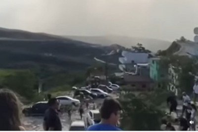 No local onde o raio caiu, em São Thomé das Letras, não estava chuvendo -  (crédito: Instagram)