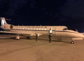 Aeronave da FAB; imagem meramente ilustrativa -  (crédito: Reprodução @fab_oficial no X)