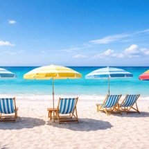 Saiba se barracas e quiosques podem cobrar por cadeira e guarda-sol na praia - imagem gerada por inteligência artificial/Acervo Estado de Minas