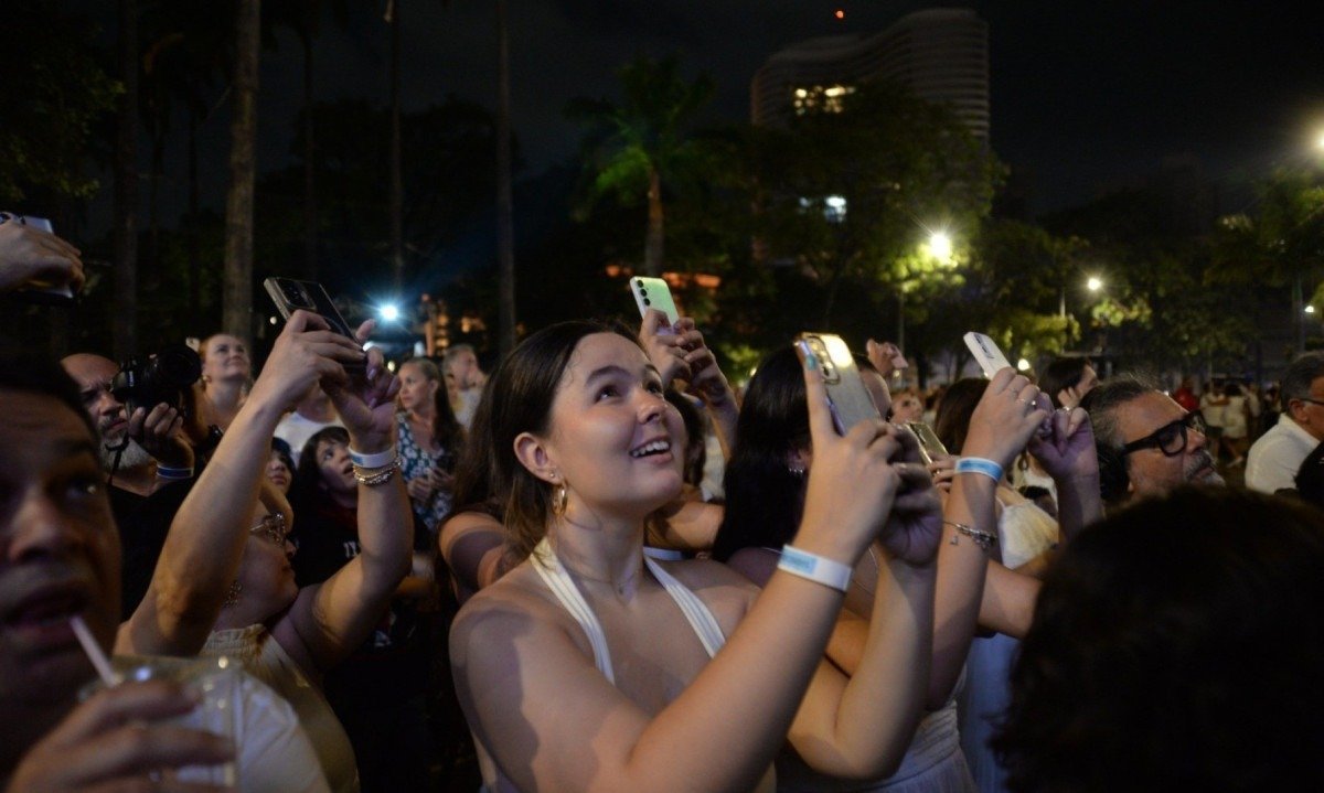 Praça da Liberdade foi palco de apresentações musicais e shows de drones e fogos de artifício na virada do ano de 2025 para 2026-Túlio Santos/EM/D.A Press